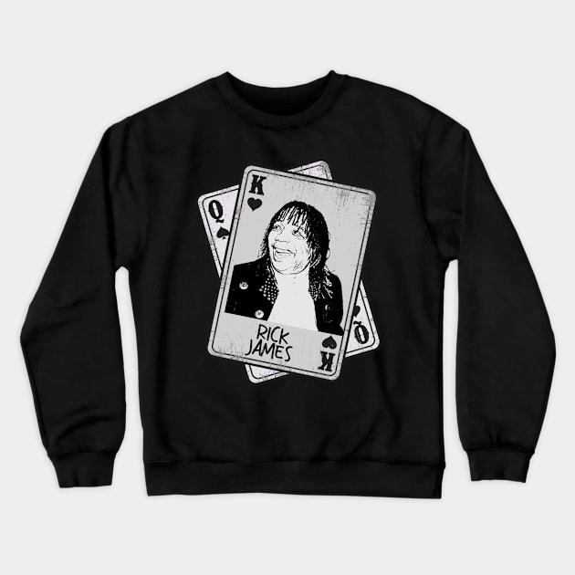 Retro Rick James Card Style Crewneck Sweatshirt by Slepet Anis